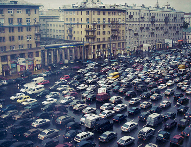 Aglomeratie in trafic, insa arata ca o parcare