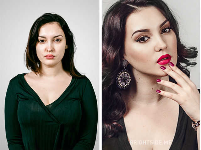 Persoane banale, transformate complet prin machiaj