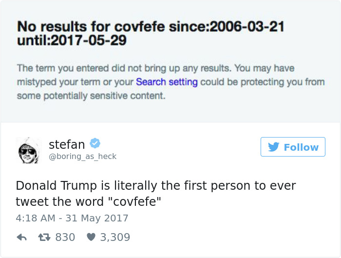 Donald Trump este prima persoana care a tastat acest cuvant pe Twitter, de la inaugurarea acestei platforme sociale