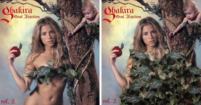 Shakira, acoperita complet de frunze pe coperta albumului ei