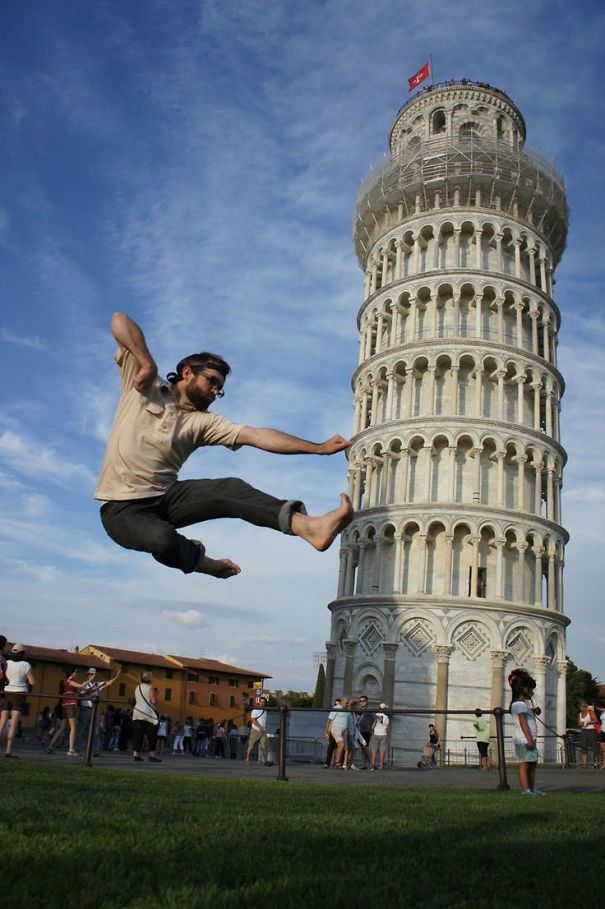Imagini creative cu Turnul din Pisa