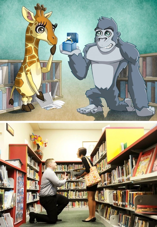 Cerere in casatorie la biblioteca