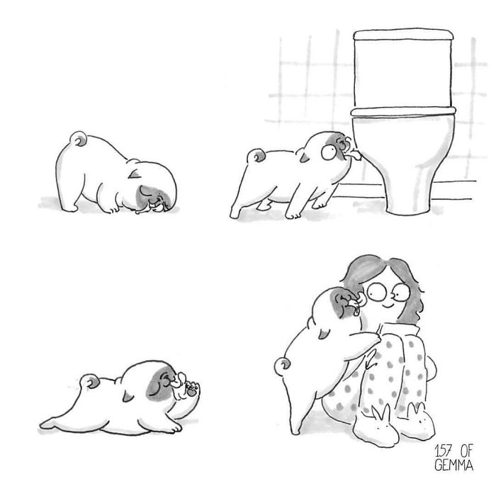 10 ilustratii amuzante care demonstreaza ca viata cu un caine nu e deloc plictisitoare