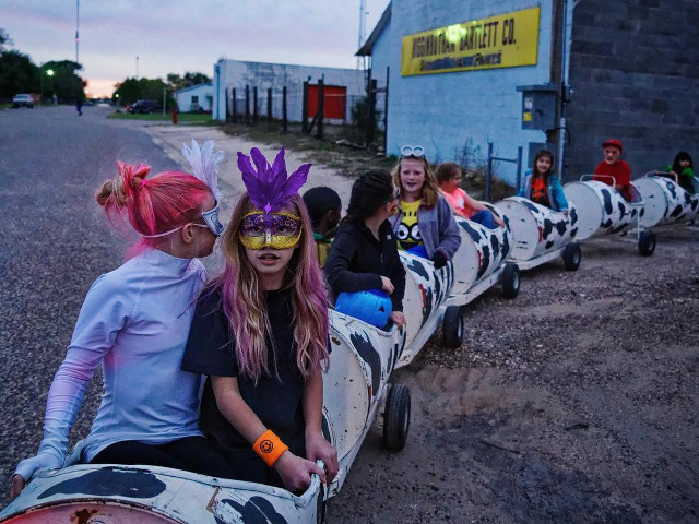 Halloween. Central Business District in Muleshoe TX