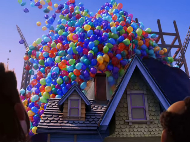 In filmul Up, casa lui Carl e ridicata de 20.622 de baloane