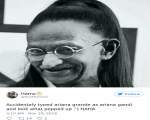 A vrut sa caute pe google imagini cu Ariana Grande, dar a tastat, din greseala, Ariana Gandi. Rezultatul: o combinate intre Gandhi si artista