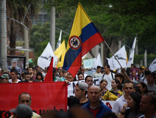 Protest in Medellin, Columbia