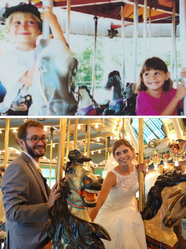 "M-am indragostit de el cand l-am vazut la carusel, dar nu am avut curajul sa ii marturisesc asta decat in liceu. Am aflat ca si el simtea exact la fel"