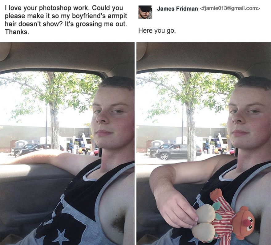 Cand ii ceri unui editor in Photoshop sa iti indeparteze parul de la axila