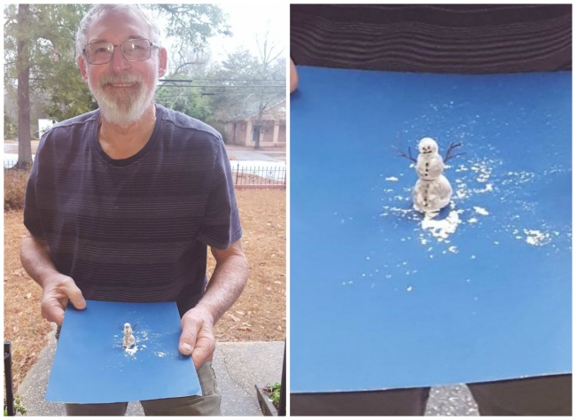 Un om de zapada in miniatura, facut de un bunic