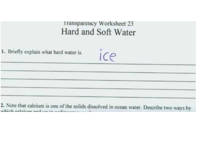 Explicati pe scurt ce este apa dura. Raspuns: gheata
