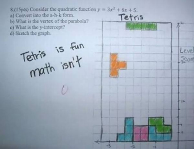 Tetris este amuzant, matematica nu