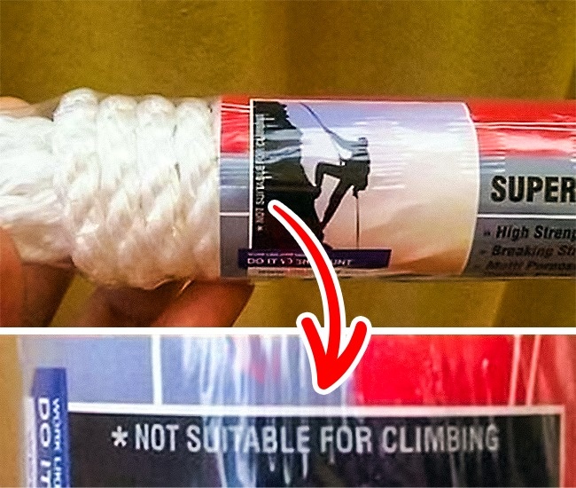 O sfoara pe care scrie: "Nu o folositi pentru catarari"