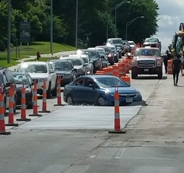 "Pedeapsa" pentru un sofer care a vrut sa iasa din coloana de masini