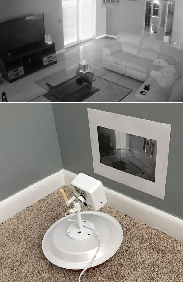 Un barbat si-a instalat o camera de supraveghere in casa, pe perioada concediului. Ce a facut fiul sau pentru a putea, totusi, sa faca ce vrea in camera?