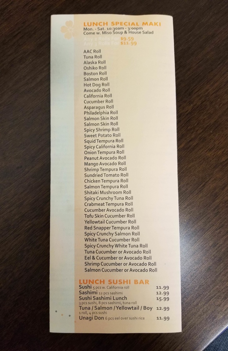 Un meniu organizat dupa numarul de litere ale preparatelor