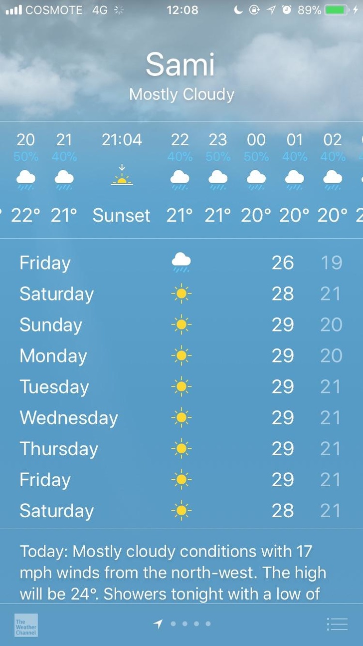 "Am venit in Grecia pentru a ne relaxa in vacanta, la soare. A plouat cinci zile la rand si noi plecam maine"