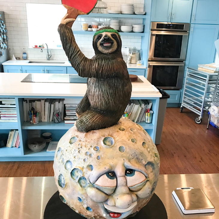 Un animal care se joaca ping pong stand pe luna