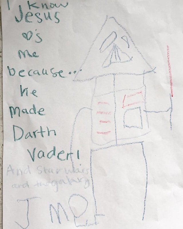 Poate ca noi nu intelegem ce reprezinta desenul, insa ei au pus suflet in realizarea lui