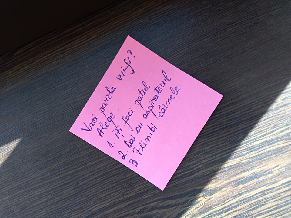 Sarcinile care trebuie indeplinite pentru a obtine parola de wi-fi: