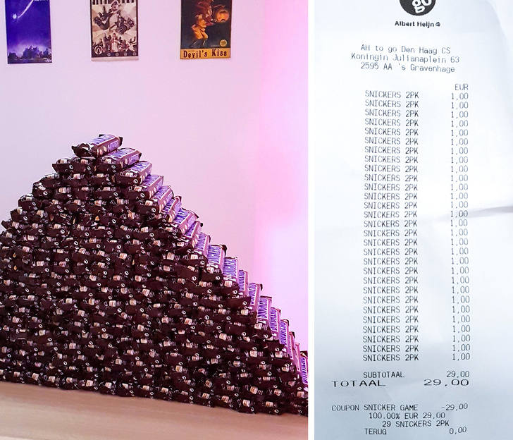 Un client a primit 360 de ciocolate Snickers din cauza unei erori a aparatului de bonuri fiscale