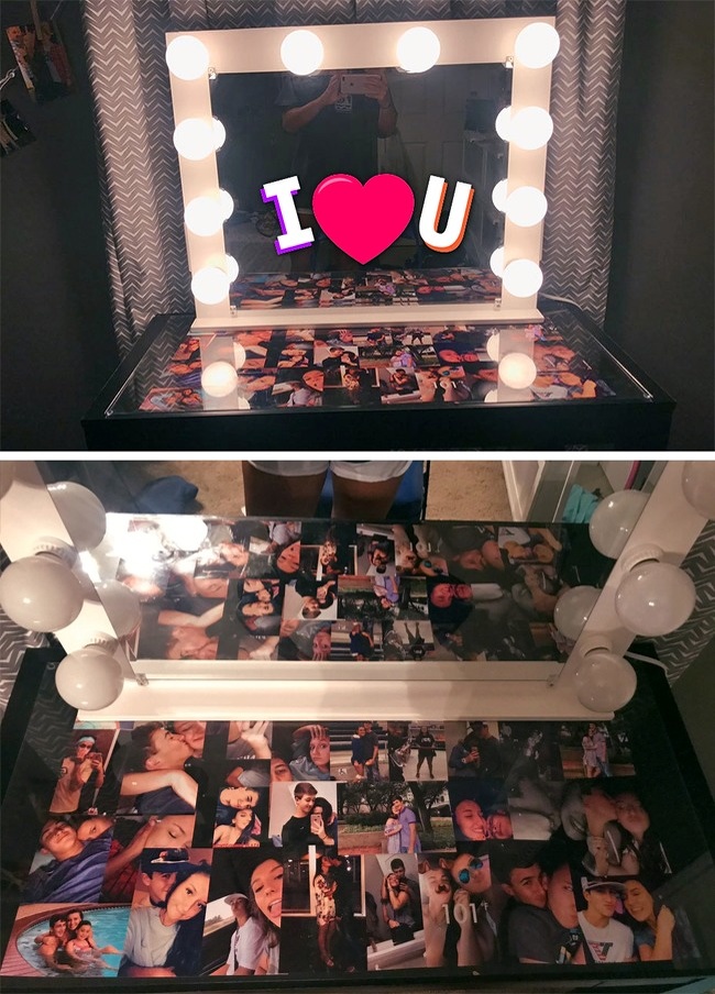 Un barbat i-a facut cadou iubitei, pasionata de machiaj, aceasta masa de make-up