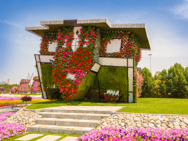 Casa cu susul in jos in Dubai Miracle Garden