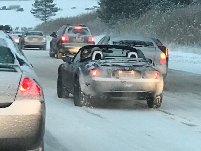 Decapotabila in toiul iernii