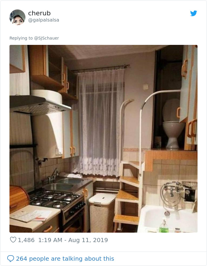 Baie si bucatarie in acelasi spatiu