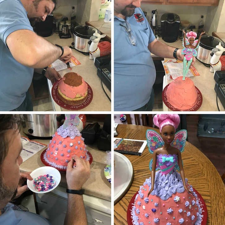 "Sotul meu imi pregateste tortul de ziua mea"