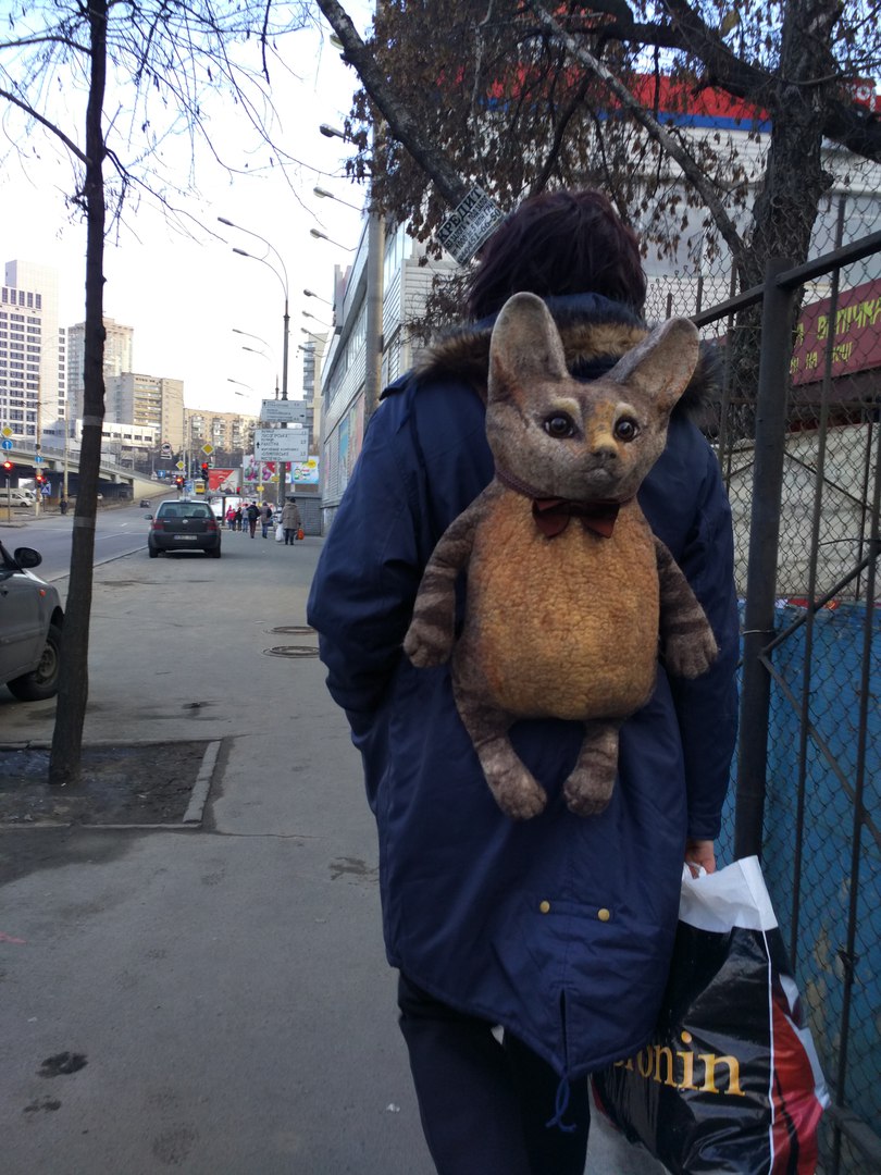 Nimic ciudat in a purta un ghiozdan sub forma de vulpe