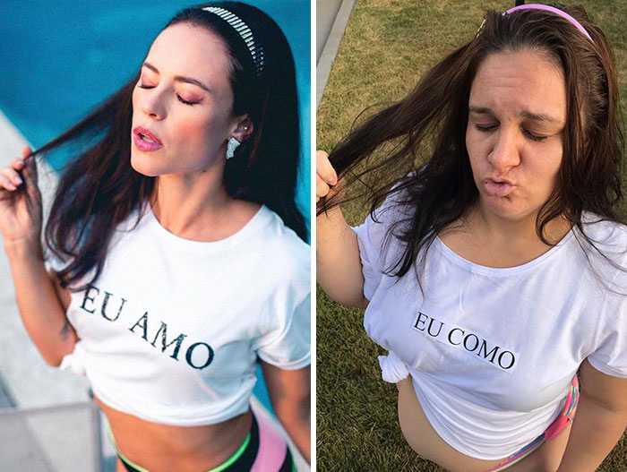 Imagini ale vedetelor de pe Instagram, refacute de un "model" brazilian care nu se incadreaza in tipare