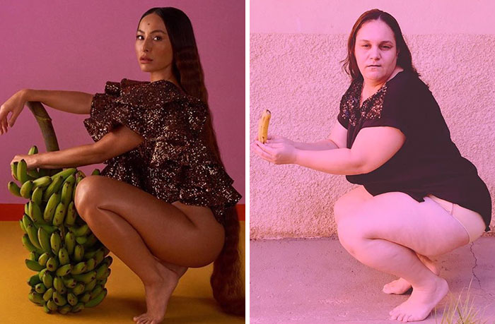 Imagini ale vedetelor de pe Instagram, refacute de un "model" brazilian care nu se incadreaza in tipare