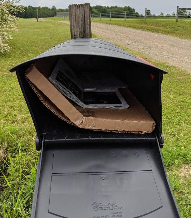 Un curier a rupt discul de vinil comandat de client, petru a face pachetul sa intre in cutia postala