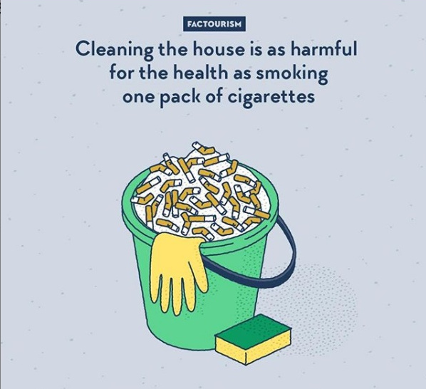 Curatatul casei este la fel de daunator ca fumatul unui pachet de tigari