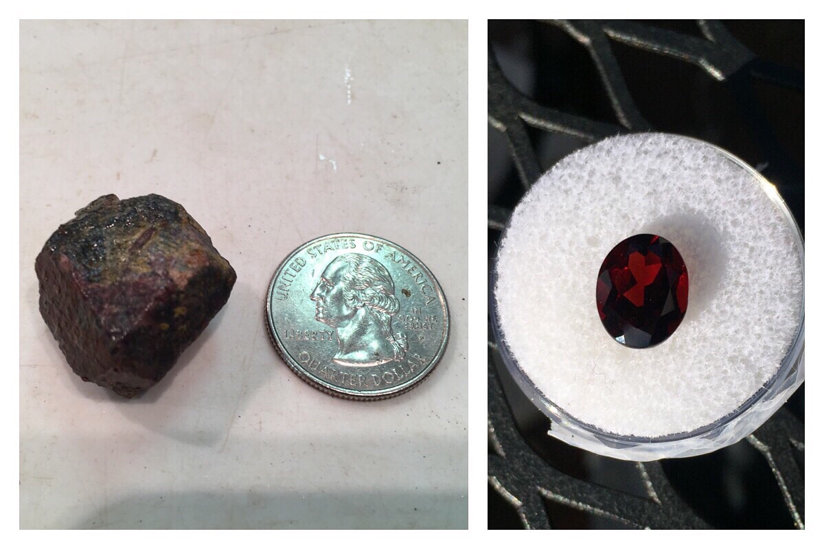 O piatra pretioasa inainte si dupa slefuire