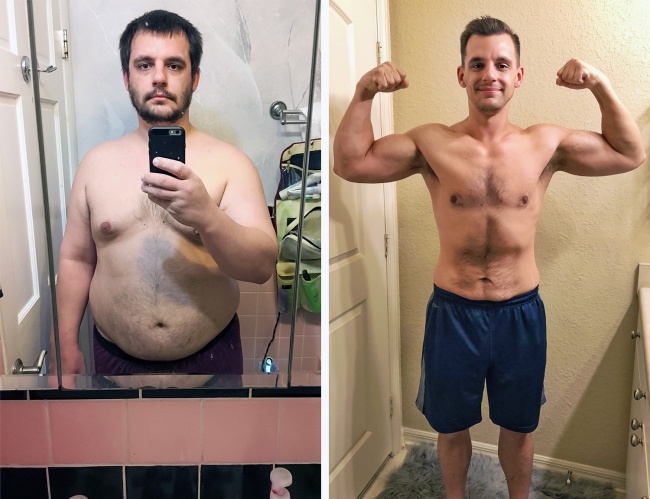 Diferenta de un an jumate intre cele doua fotografii: