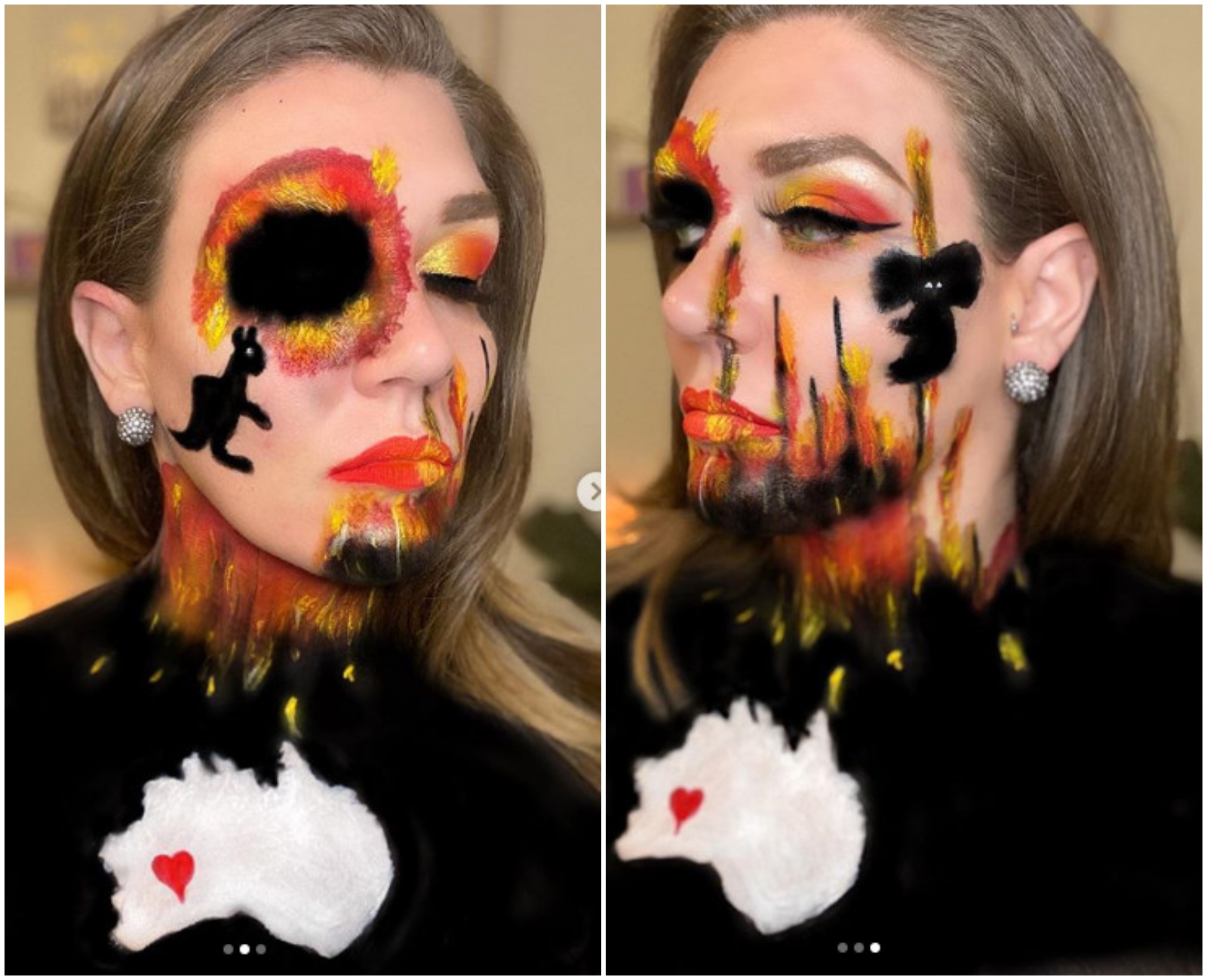 Reprezentarea focului si a animalelor afectate