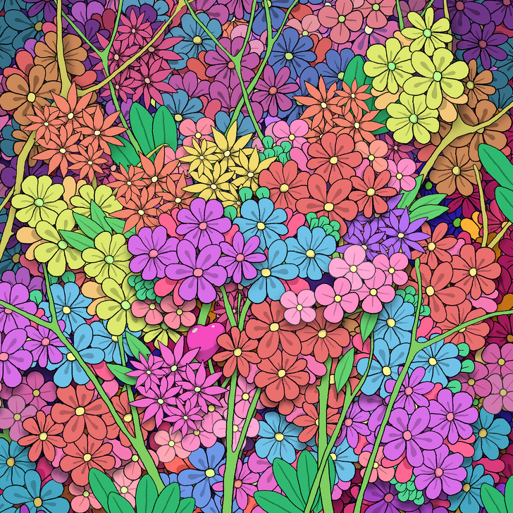 Găsește inima ascunsă printre flori