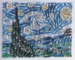 „Noapte înstelată”, celebra pictură a lui Vincent Van Gogh, doar că în altă variantă