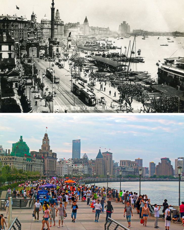 Shanghai, China - 1920 vs. prezent