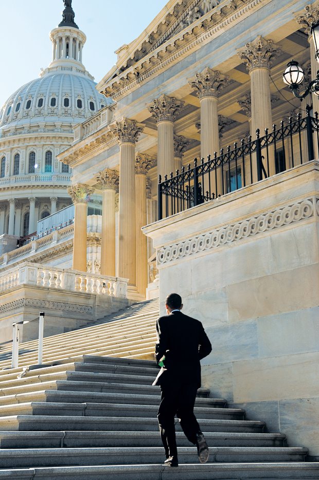 6. In primul an al mandatului sau, Obama alerga pe scarile Capitoliului