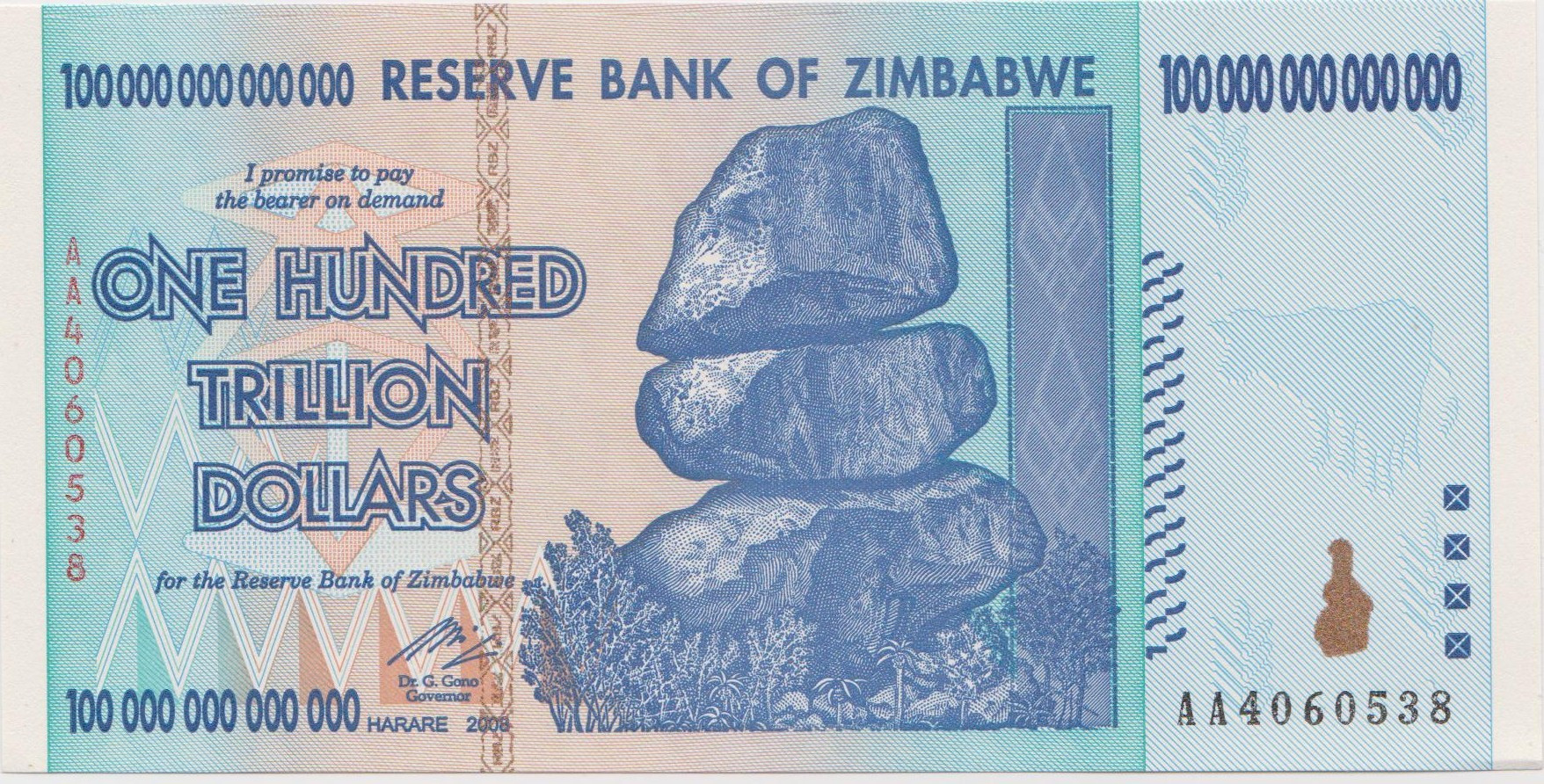 9. Zimbabwe a tiparit o bancnota de 1 trilion de dolari