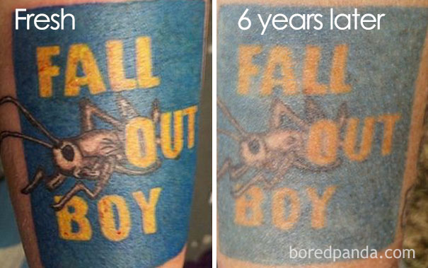 Tatuaj inainte si dupa 6 ani