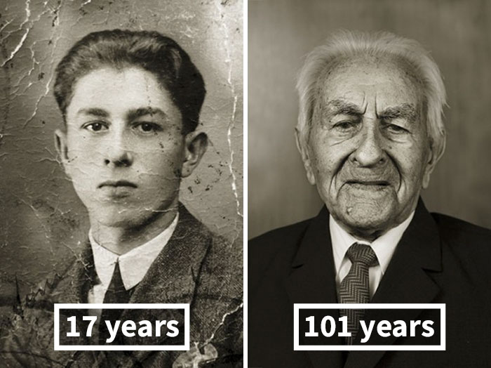 Antonín Baldrman, la 17 ani si la 101 ani