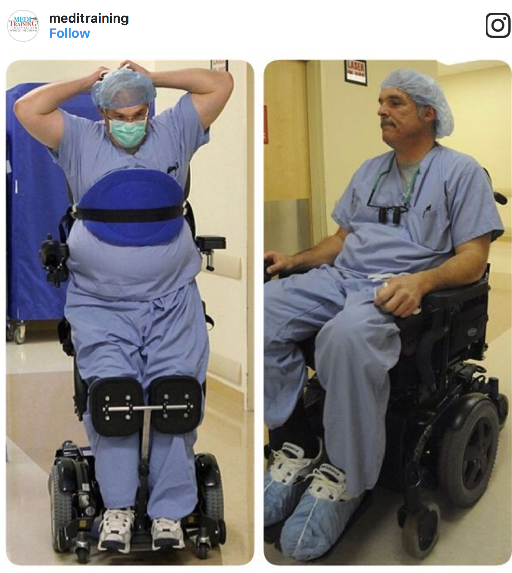 Ted Rammel, un chirurg imobilizat in scaun cu rotile care continua sa profeseze