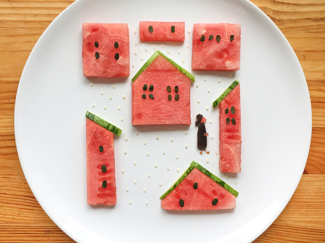 Un oras realizat din pepene