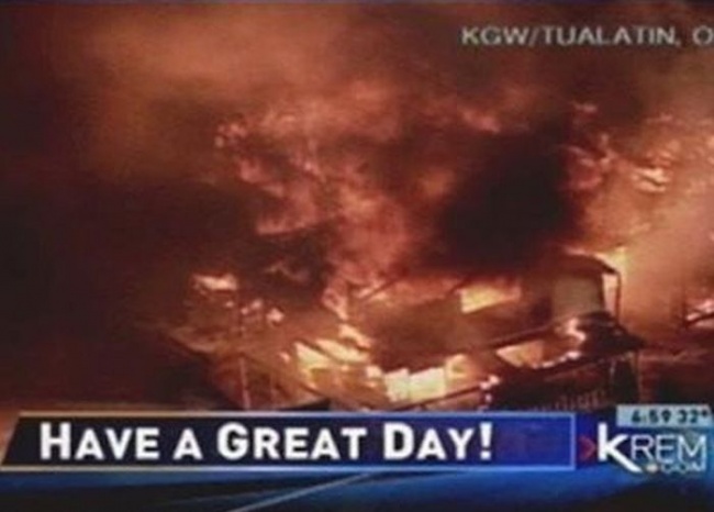 O urare nepotrivita in timpul unei stiri despre incendii de proportii