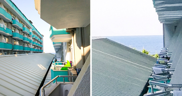 Li s-a promis o camere cu vedere spre mare si... au primit una cu aceasta priveliste. Ce-i drept, e si marea intr-un colt