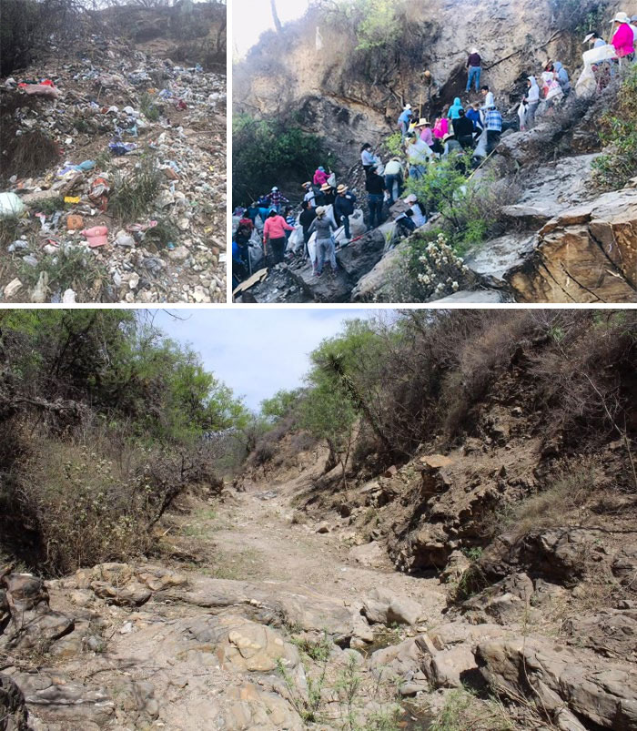 Mai multe persoane dintr-un orasel din Mexic au raspuns provocarii de a face curat in natura